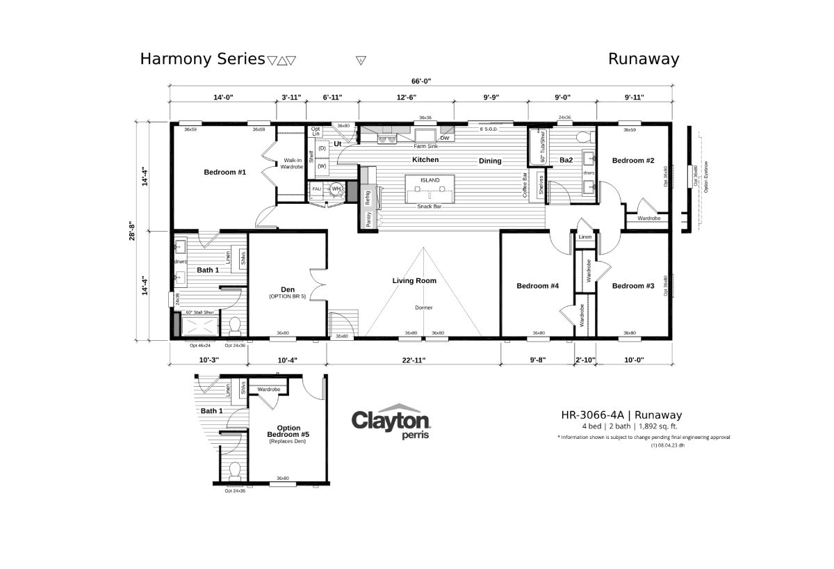 Harmony Series Runaway HR30664A from Paramount Manufactured Sales